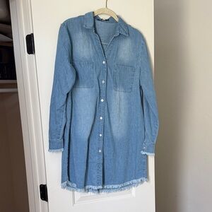 Denim Button-Up Shirt Dress